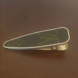 Luxury Brown and Gold lv Upcyled hair clip!